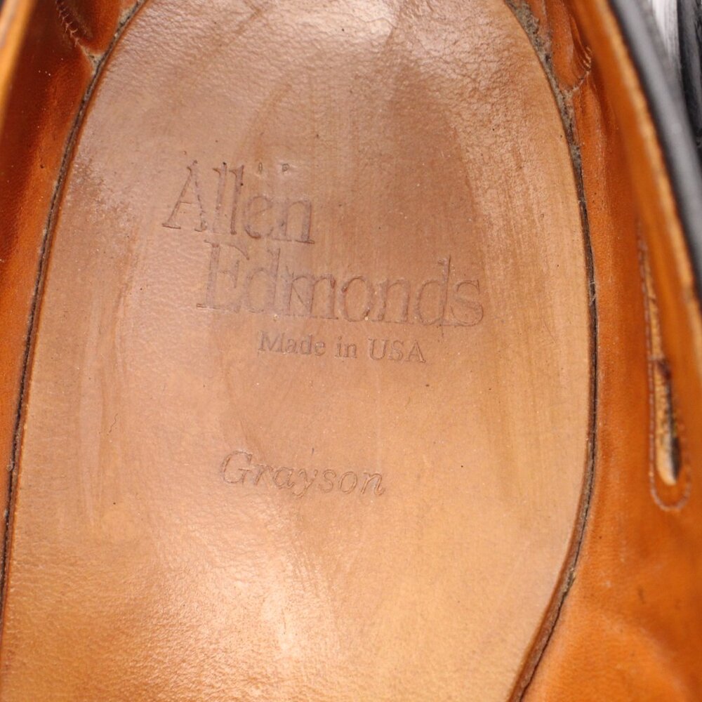 Allen Edmonds Grayson Dress Shoes Mens 9.5 D Black Loafers Slip-On Tassels - Picture 10 of 11